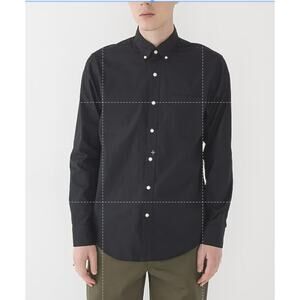 J.Crew Classic Secret Wash Cotton Poplin Shirt Mens L Black Button Down BW439 LS
